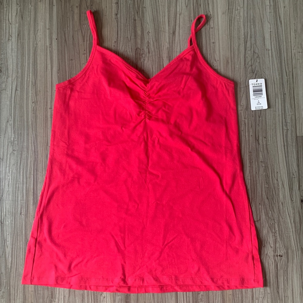 NWT torrid foxy cinch front 2X tank top red/magenta